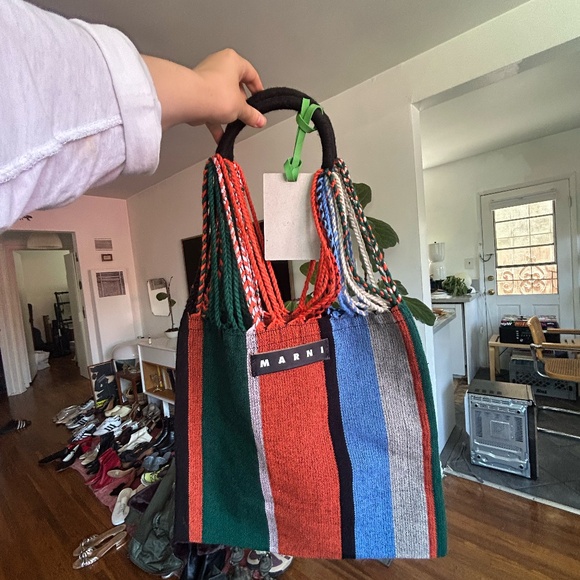 MARNI STRIPED HAMMOCK TOTE BAG - Picture 5 of 5